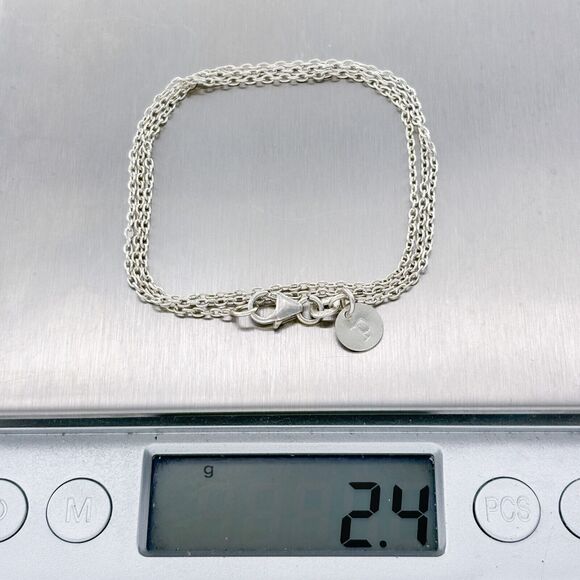 Vintage Sterling Silver 925 1.3mm Cable Link Chain Necklace 18" - Picture 3 of 3